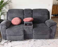 3+2 Seater Sofa Set with 4 Electric Recliners, Dark Grey Fabric negotiable