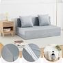 4-in-1 Folding Sofa Bed Double, Fold Out Sofa Couch with Velvet Cover & 2 Cushions, Floor Mattress Lounger for Living Room, Comfy Foldable Sofa Chair Bed, Removable Cover, Washable(135 190CM) Image 6