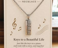 Music Lover Piano Keyboard Necklace