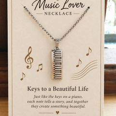 Music Lover Piano Keyboard Necklace