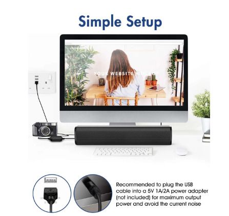 BRAND NEW Speakers Desktop PC Computer Speaker Portable Mini Soundbar HiFi Stereo Sound Music MP3 Player Speaker AUX Input