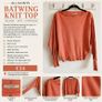 ALLSAINTS Coral/Terracotta Batwing Knit Top Image 2