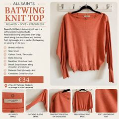 ALLSAINTS Coral/Terracotta Batwing Knit Top