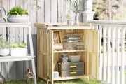 43 x 74cm Fir Wood Shed, with Metal Worktop Natural Finish