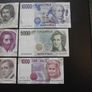 Italy: 6 Notes: 100000l+50000l+10000l+5000l+2000l+1000l (1984-1994) Good Condition! Image 3