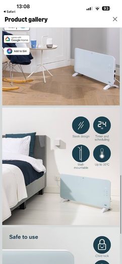Electric heater (you can connect to your phone app and turn on or off when not at home)