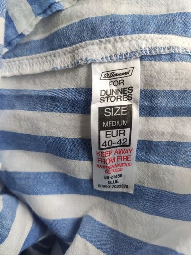 Dunnes Stores Blue and White Striped Long Sleeve Shirt Size M