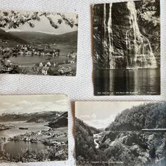 Vintage postcards Norway x 4. Hardanger x 3 & Geiranger (1956)