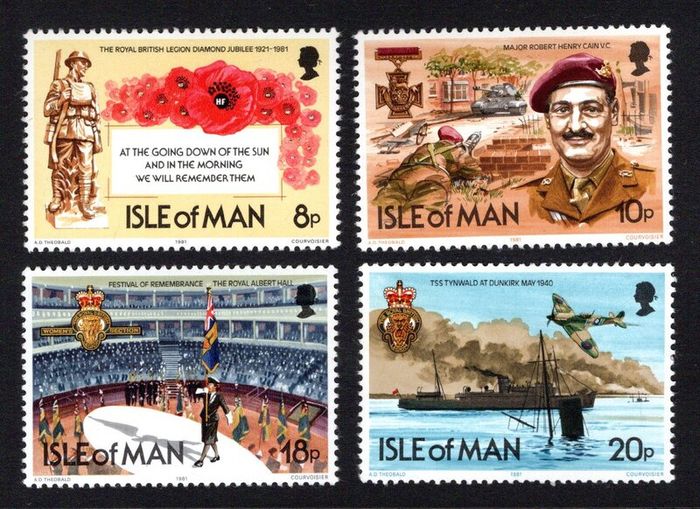 1981 Isle of Man 60th (Diamond Jubilee) Anniversary of The Royal British Legion Commemorative Stamp Mint Never Hinged (MNH)