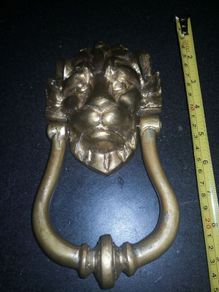 Large antique solid brass door knocker