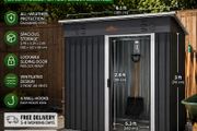 Metal Garden Shed 6.1ft x 5.4ft x 3ft with Sliding Door &amp; Tool Storage