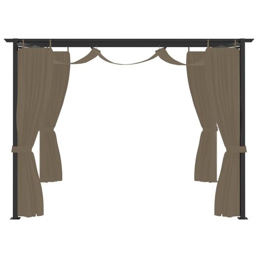 Gazebo with Curtains 3x3 m Taupe Steel