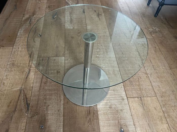 Round Glass Coffee / Side Table  Chrome base