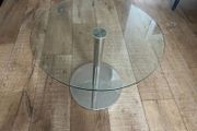 Round Glass Coffee / Side Table  Chrome base