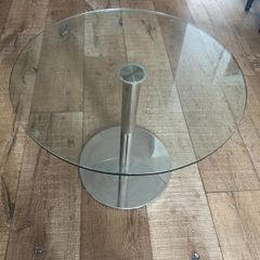 Round Glass Coffee / Side Table  Chrome base