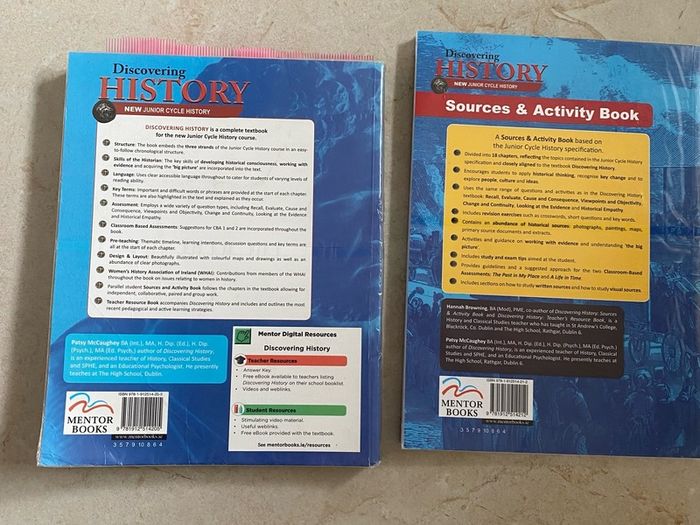 New Junior Cycle History  Discovering History Sources & Activity Book Textbook and workbook set