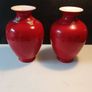 8" Pair of Shende Tang Hand painted Chinese Vintage Vases Image 3