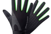 Touchscreen Sports Gloves Black Green Anti Slip Breathable