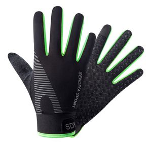 Touchscreen Sports Gloves Black Green Anti Slip Breathable