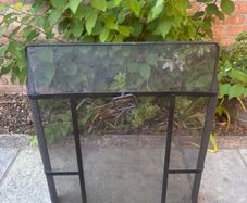 Fire guard, coal bucket, fireplace tools