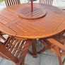 Round Table with 6 chairs & parasol Image 3