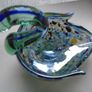 Coloured glass swan dish, Glass dish, Trinket dish, Home decor Image 2