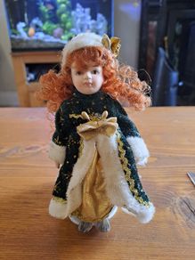 Vintage Christmas porcelain doll
