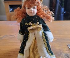 Vintage Christmas porcelain doll