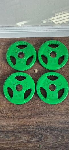 set of 4x5kilo coloured olympic plates