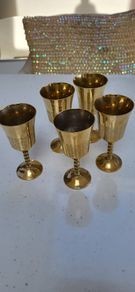 Brass mini goblets x 5