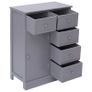 Sideboard with 10 Drawers Grey 113x30x79 cm Wood Image 10