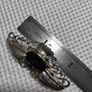 Vintage Sterling silver onyx stone brooch Image 5