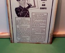 Irish army air corps tin metal sign 1969 recruitment poster reproduction sign