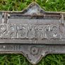 Antique Small Gothic  Brass Letter Slot, Antique Brass Mail Slot Plate Image 7