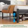 Single Bed Frame with Wooden Storage Shelf Headboard Image 8