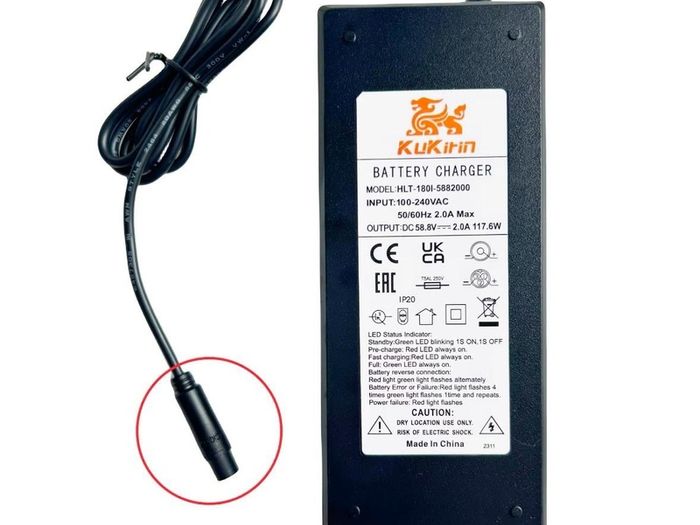 Brand new Original 58.8V 2.0A Lithium Charger For Kugoo Kukirin G3 Pro and G2 Master Electric Scooter Battery Charger