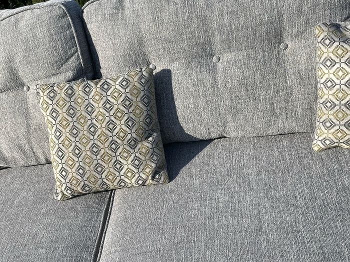 Grey Ez Living Corner Sofa/L shaped couch with matching footstool