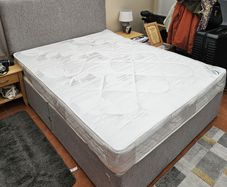 Almost - New King Size Bed w/ Mattress, Headboard & 2 Storage Drawers Included