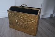 Vintage Brass hammered Magazine Box Rack