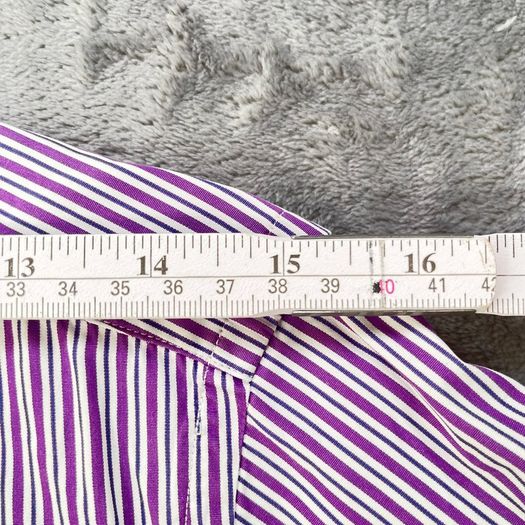 Ralph Lauren - Womens - Size 10 - Purple Stripe Long Sleeve Cotton Shirt