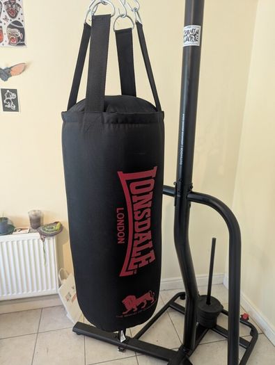 boxing bag and stand