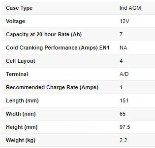 NP7-12 Home alarm battery