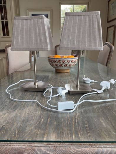 pair lamps beige as new