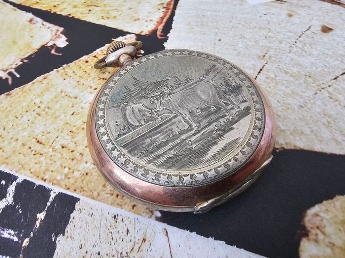 Antique Silver WW1 era Swiss Made Military Pocket Watch Orion 1910s