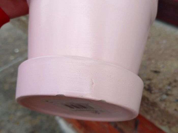 Light Pink & White Plant Pots.