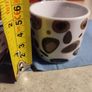 Potiron  SET OF 4 Coffee Espresso Cup Saucer White w/Brown Orange Yellow Abstract LOVELY Design Image 3