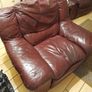 Burgundy leather recliner armchair Image 2
