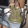 Vintage Working Table Lamp Sculpture of a Boy and Girl with Puppy, Postage available or Collection, Image 2