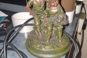 Vintage Working Table Lamp Sculpture of a Boy and Girl with Puppy, Postage available or Collection,