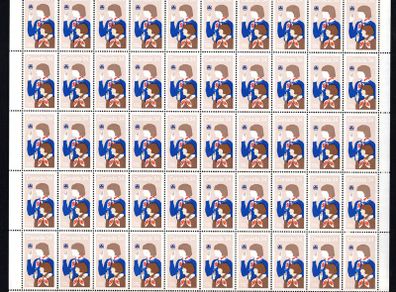 1985 Canada 75th Anniversary of Girl Guide Movement Commemorative Stamp Sheet of 50 Mint Never Hinged (MNH)